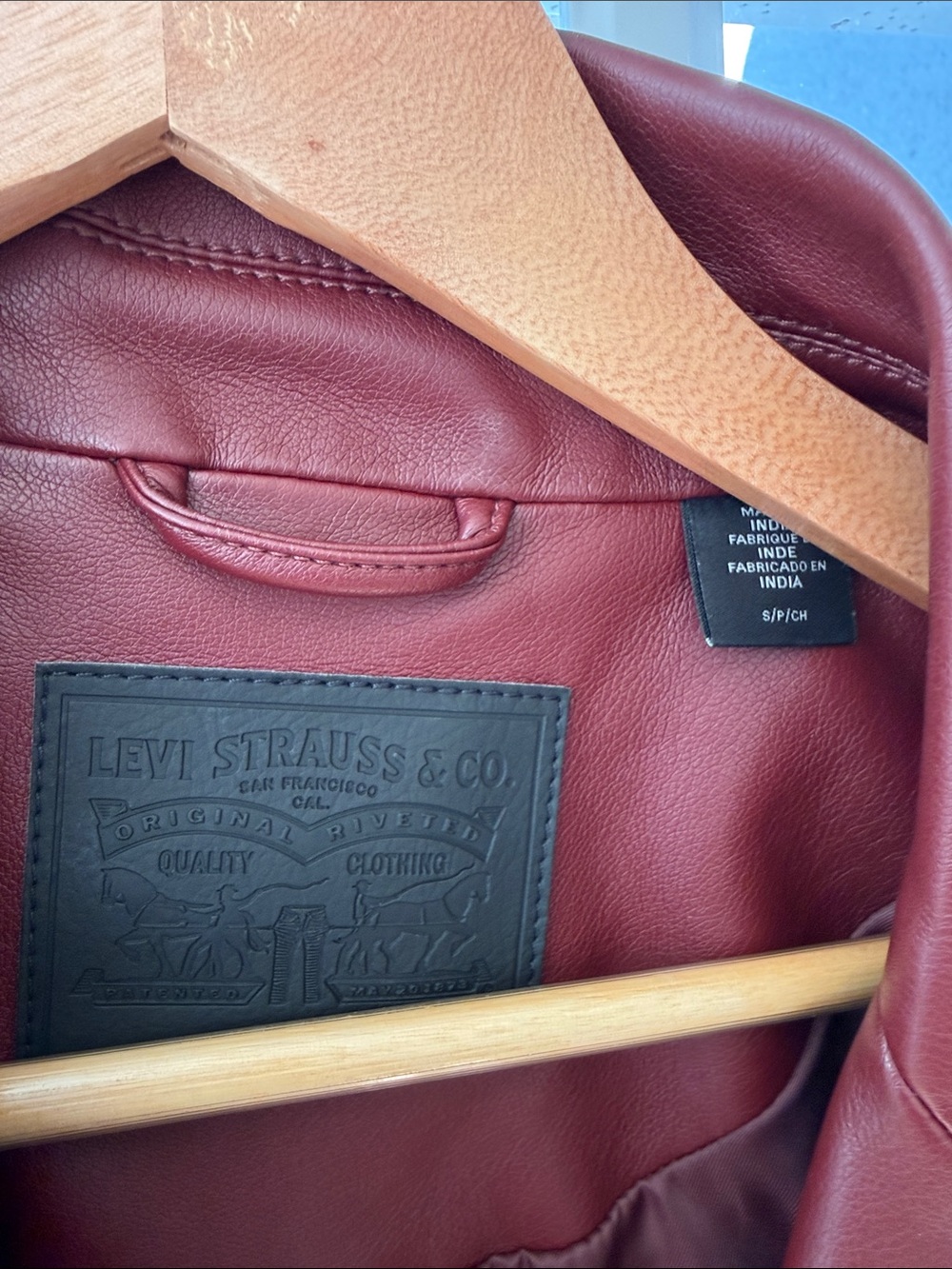 Levi's Maroon Faux Leather Moto Jacket - Picture 2 of 4